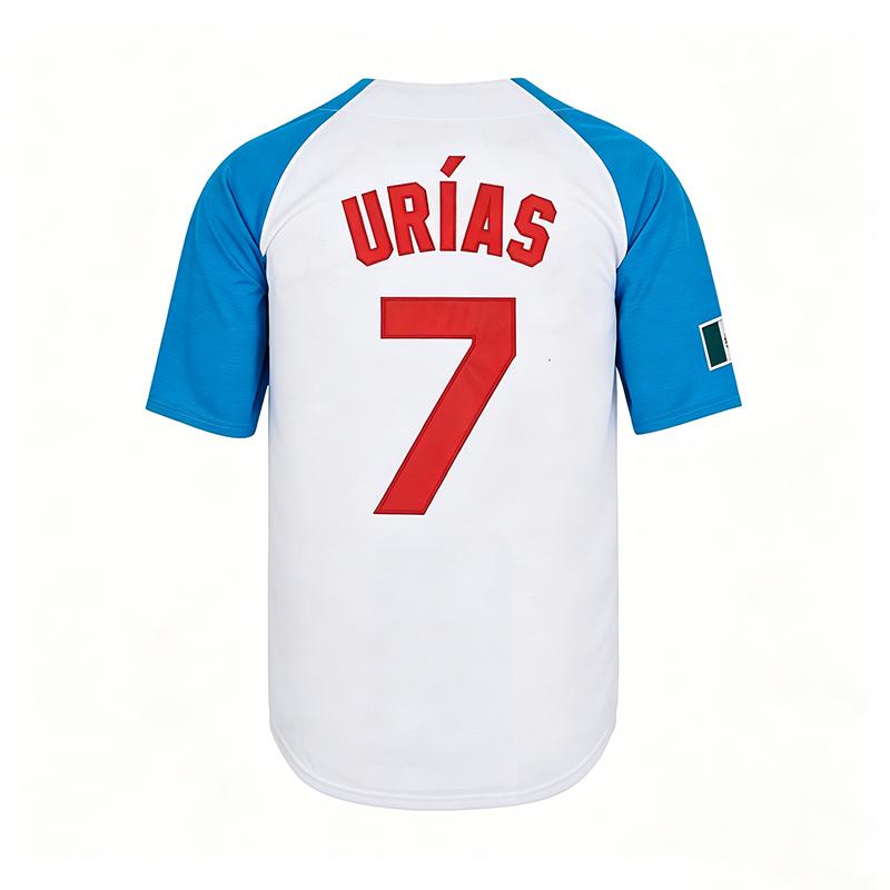 Men's Vintage-Style Stitched Baseball Jerseys   7 Urias  34 Mexico  S-3XL