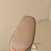 Fashion 2024 Women's New Spring/Summer Square Headed Genuine Leather Lace Up Middle Heel Large Headed Muller Slippers