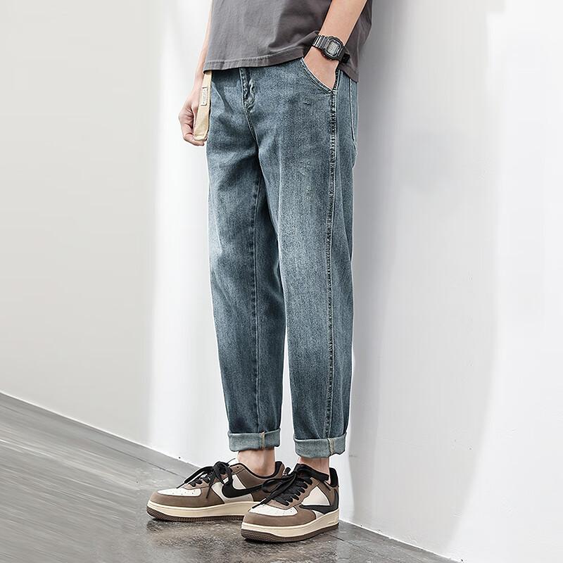 TonLion 2026 Spring New Versatile Tapered Jeans for Men, Loose-Fitting Trendy Long Pants