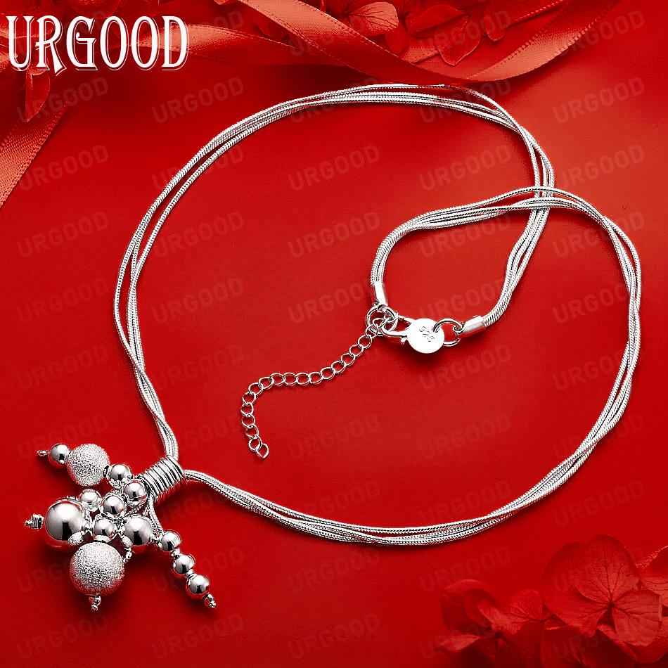 925 Sterling Silver Snake Bone Necklace With Mixed Beads - Banquet Gift Jewelry