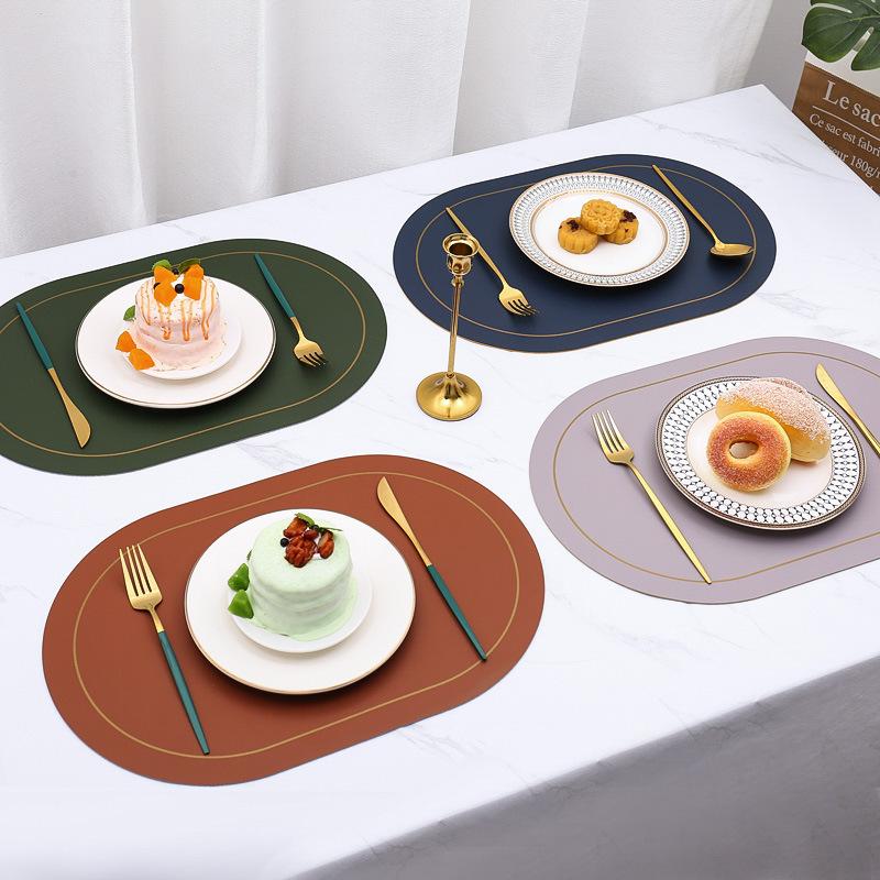 Double-Sided Placemats Nordic Style Kitchen Dining Decor Waterproof Stain-Resistant Place Mats Tableware Pad