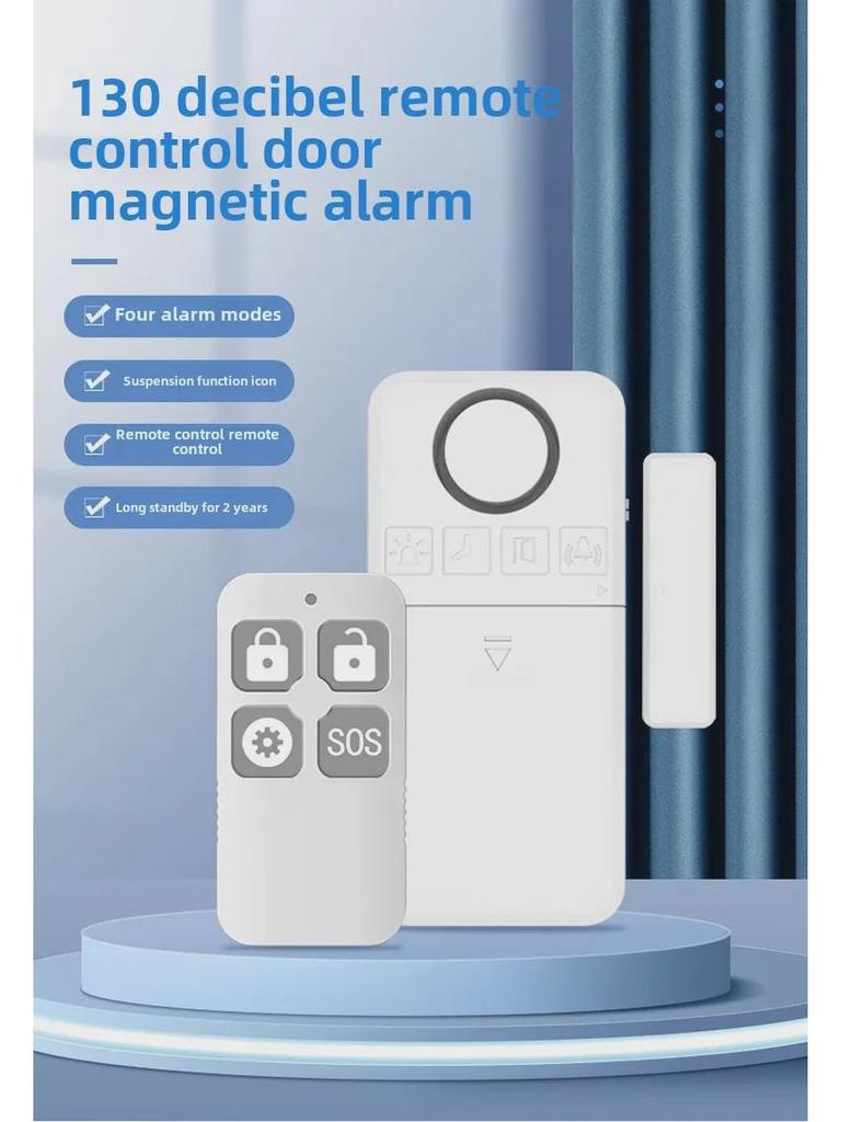130dB Multi-Function Remote Control Door & Window Magnetic Alarm for Home Security