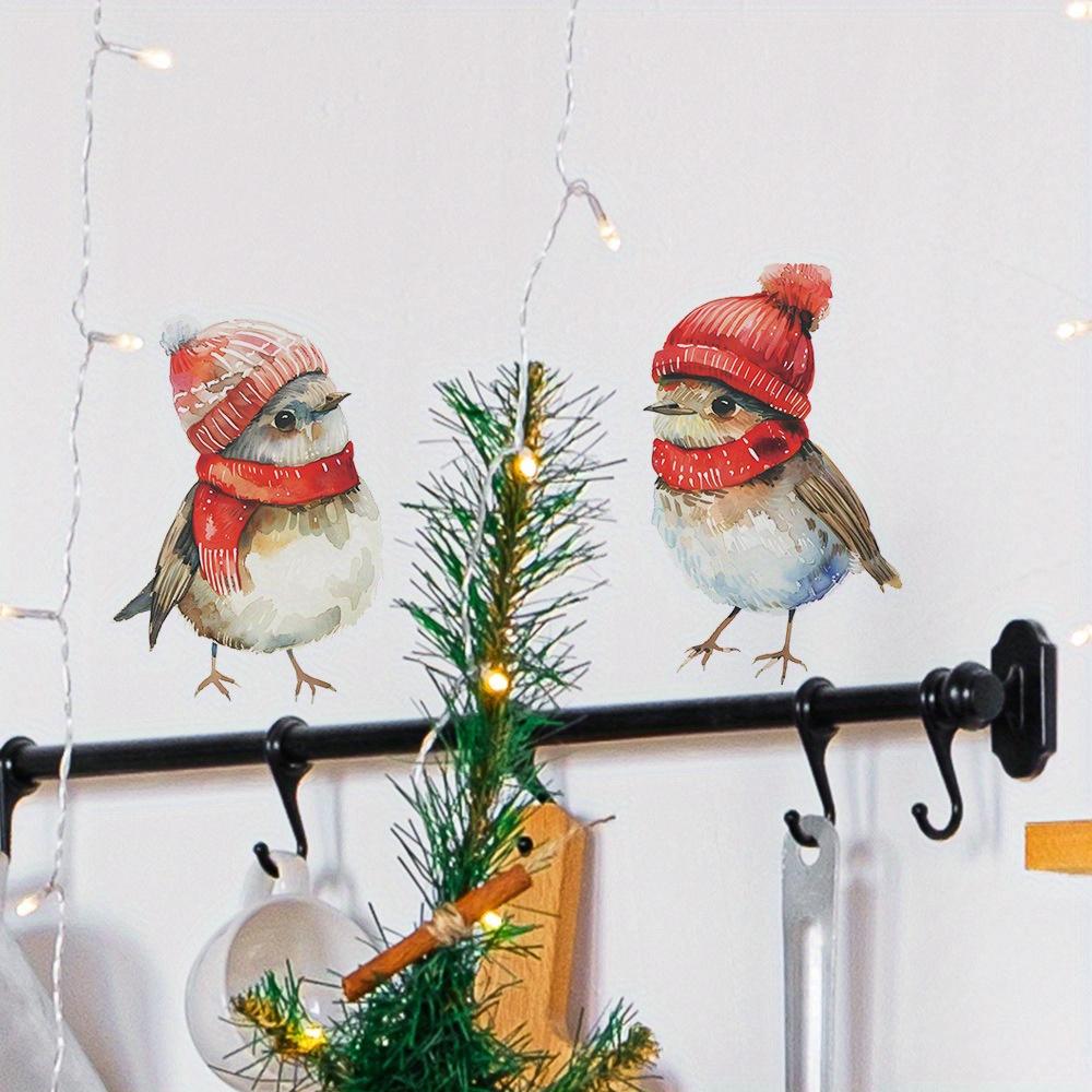 1pc Christmas Holiday Bird Window Clings Festive Decor Home Bathroom Stickers Thanksgiving Chinese New Year Decorations Sticker