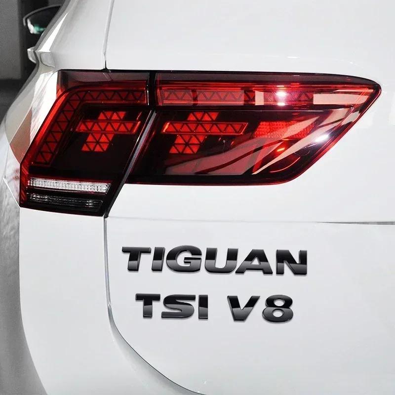 1Pc 3D ABS TIGUAN V6 V8 TSI TDI Car Letter Logo Sticker Tail Bumper Badge Auto Rear Trunk Emblem Styling Accessories