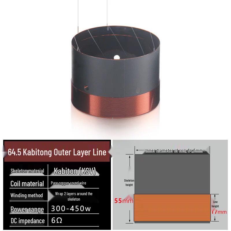 63.8-65.5mm Bass Voice Coil Options for 8-15 Inch Speaker Repair