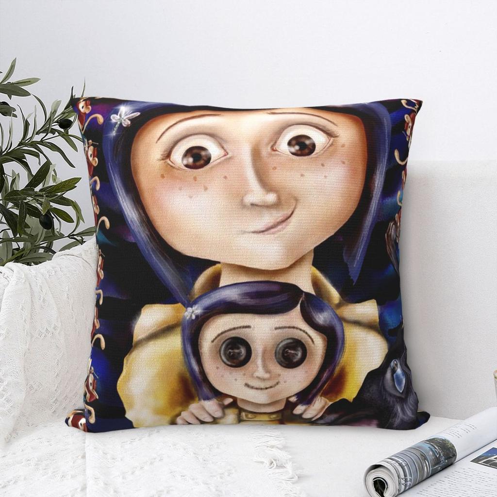 Coraline Tim Burton Pillow Case the Secret Door Fantasy Cushion Cover Custom Zipper Decor Pillowcase for Sofa 18
