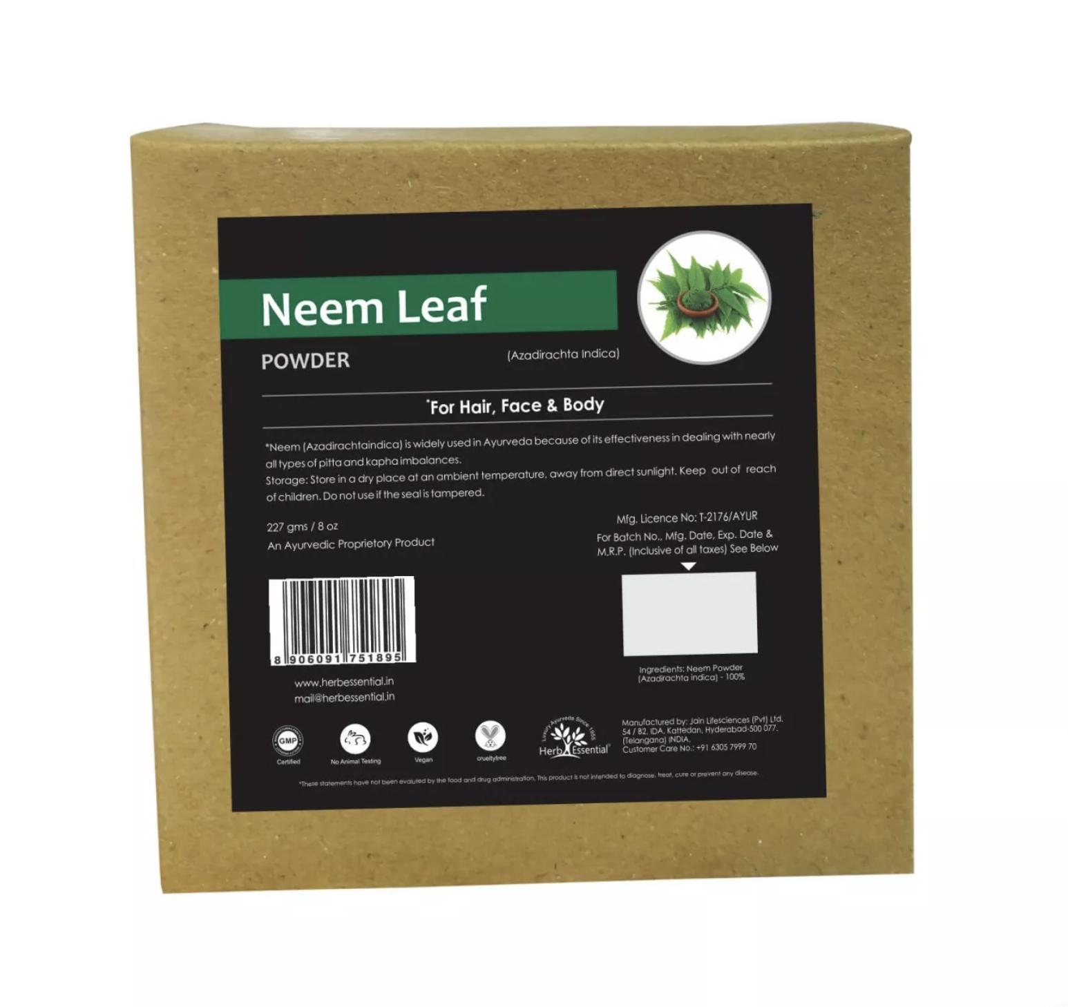 

Ним Порошок: для обличчя, тіла та волосся (227 г), Neem Leaf Powder, Herb Essential