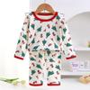 2-Piece Set Soft Pajamas Children Boys Girls Baby Spring Autumn Cartoon Long Sleeve Home Sleepwear Set Christmas
