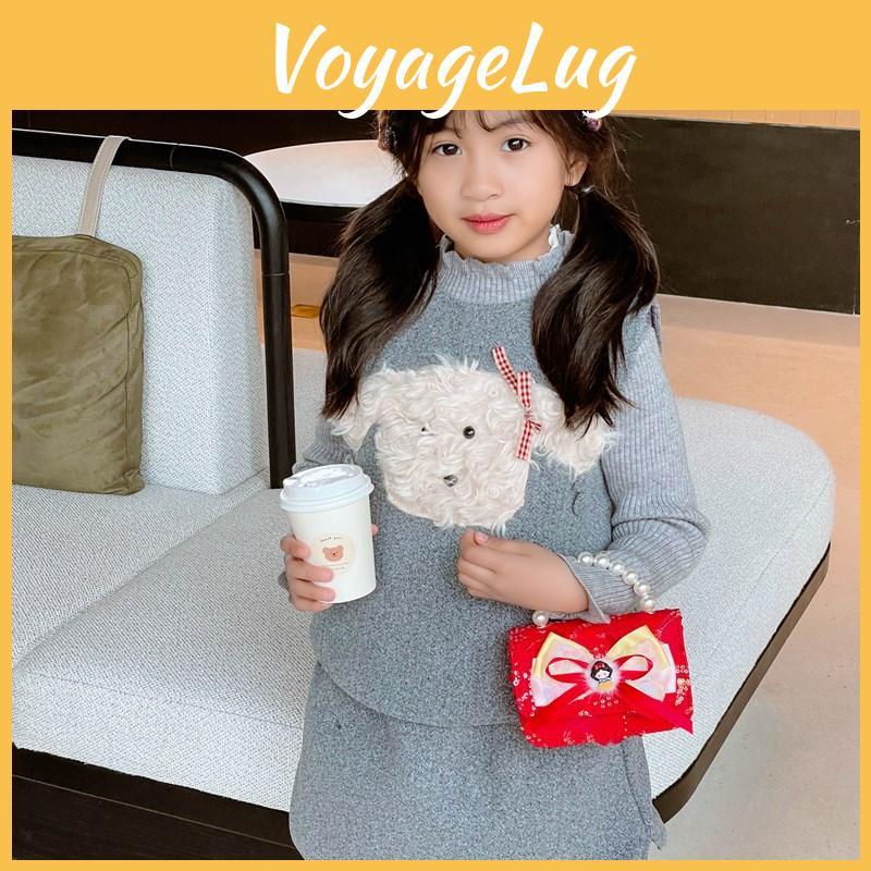 Little Girls Elegant Bow Shoulder Bag Fashionable Chain Strap Versatile Kids Purse