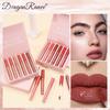 Set aus sechs Lipglosses, Matter Nebel-Lipgloss, Wasserdicht, Nicht abfärbend, Nicht klebriger Tassen-Lipgloss, Lippenstift, Feiertagsgeschenk-Lipgloss-Set