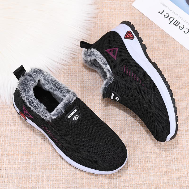 Cotton Shoes Female Winter Footwear Warm Cloth Shoes Women Cotton Shoes Padded Thickened Mother Shoes Outdoor Hiking Cold Winter Shoes Fleece Boots