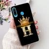 Fashion Crown Initial Letter Case For Huawei P30 Lite P30 Pro Soft Silicone TPU Cover For Huawei P30lite P 30 P30Pro Phone Cases