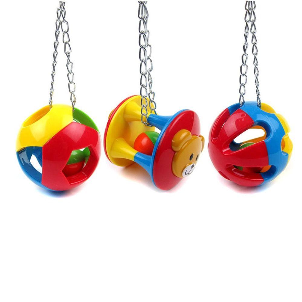 Colorful Parrot Ball Toys Plastic Bird Cage Hanging Toys  Cockatiel Brinquedos