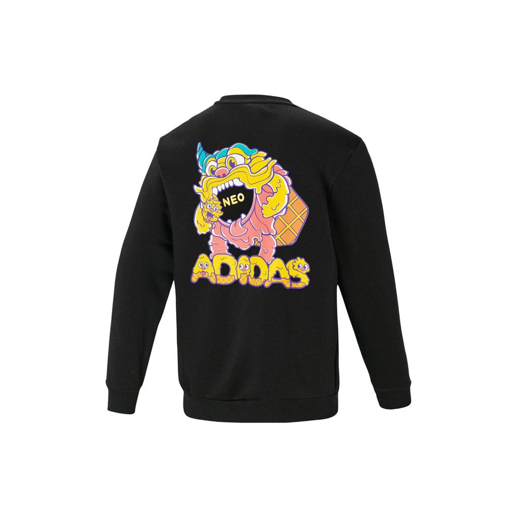 Adidas Толстовка с круглым вырезом Neo с логотипом, топы унисекс, черный IC9246