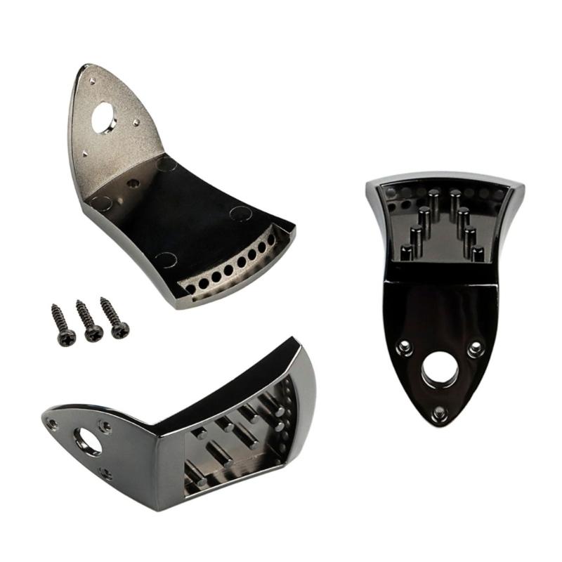 8 String Mandolin Tailpiece with Mounting Hardware Metal Triangular Mandolin Tailpiece Instrument Replacement Part