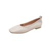 Large Size Women's Shoes 40-43 Widened Grandma Shoes Women's Super Soft Flat Bottom Soft Leather Pregnant Women Peas Comfortable