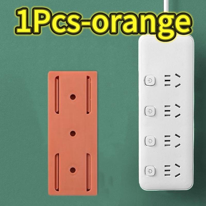 1-4pc Self-adhesive Power Strip Organizer Fixer Wire Socket Power Strip Hanging Sliding Rail Plastic Home Cable Plug Holder Rack