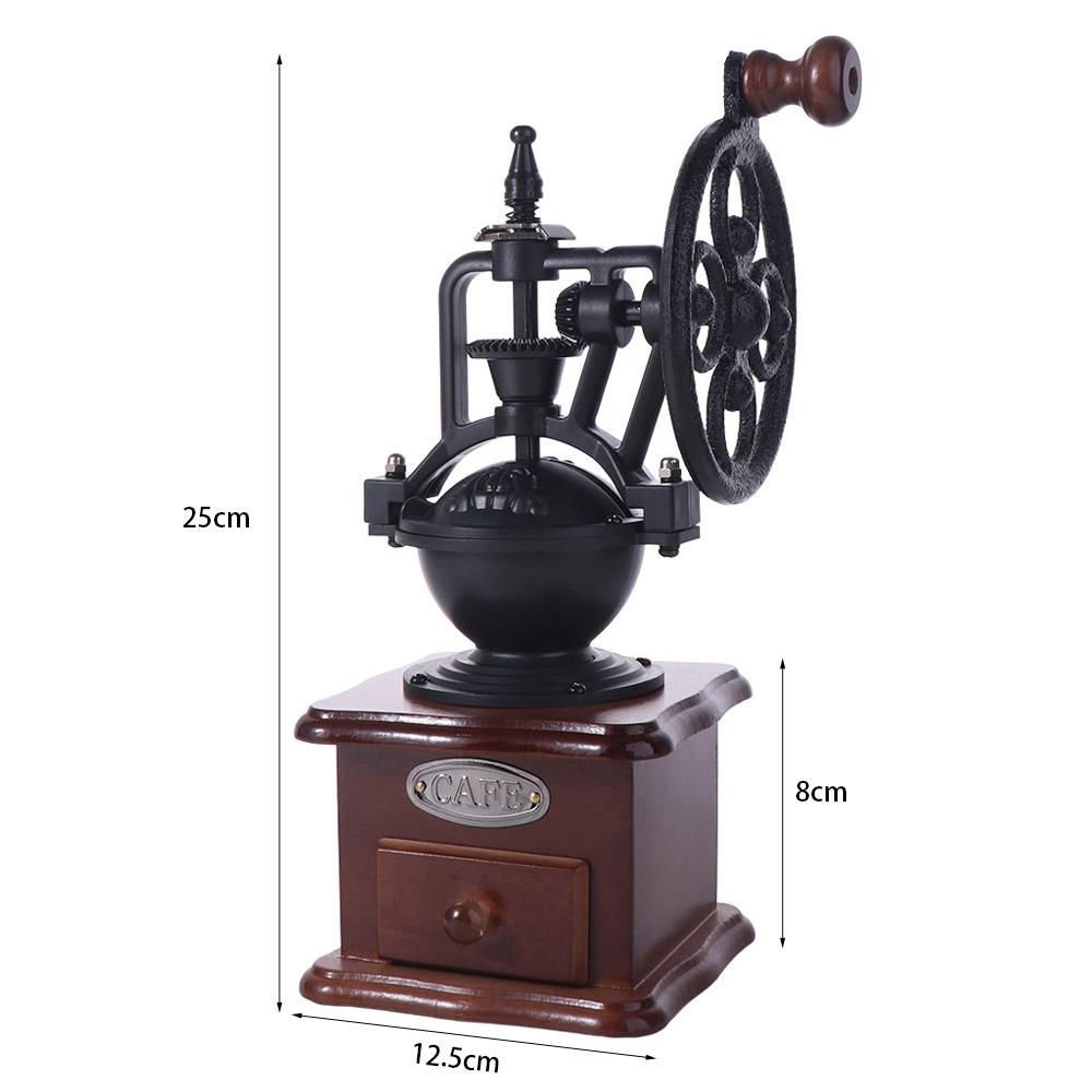 Manual Vintage Coffee Bean Grinder Wood Coffee Grinding Machine Coffee Mill Burr Gift