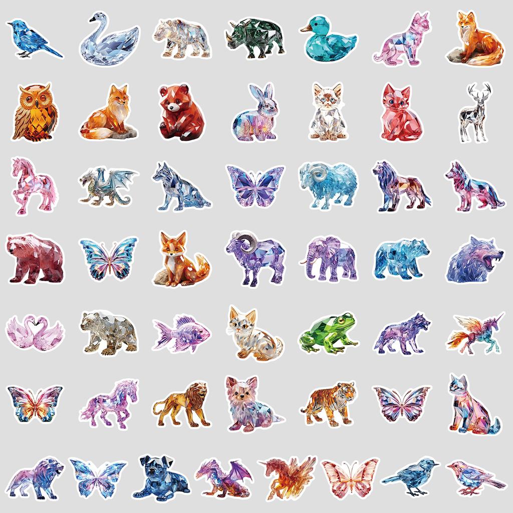 50 Cartoon 3D Animal Graffiti Stickers Creative Cartoon Animal Stickers Computer Mobile Phone Waterproof Decorative Stickers
