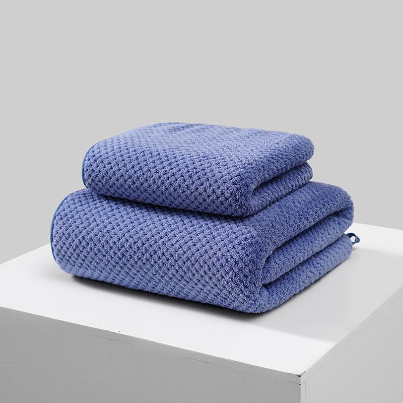 Large Size Bath Towels Set 90×170cm Pineapple Lattice Pattern Microfiber Material, Soft and Comfortable, Good Water Absorption