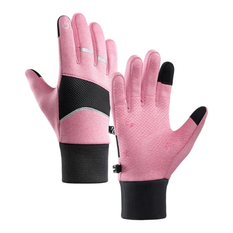 Winter Ski Gloves With Touchscreens Waterproof All Weather Thermals Windproof Design For Outdoor Sports And Snowboarding розовый