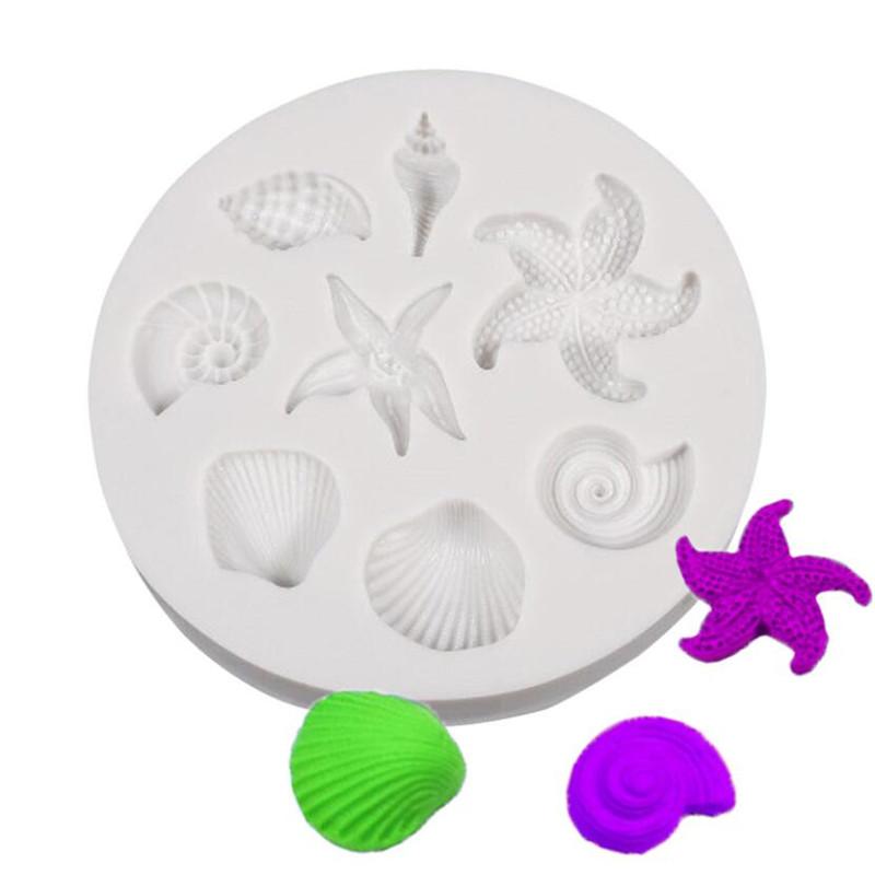 Cake Decorating Tools DIY Sea Creatures Conch Starfish Shell Fondant Cake Candy Silicone Molds Creative DIY Chocolate Mold