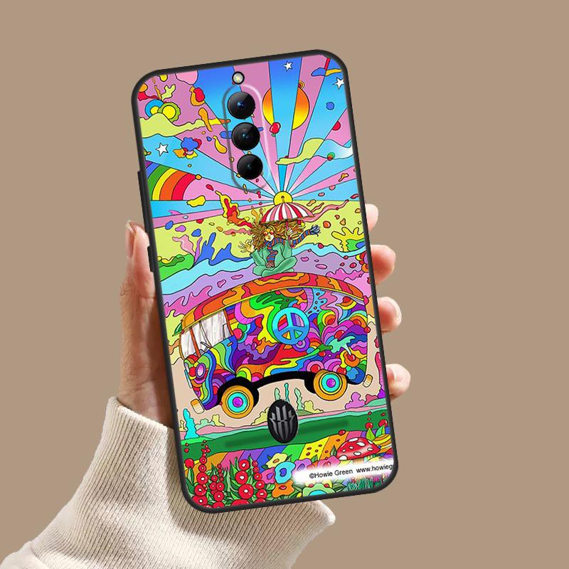 

Hippy Peace Bus Cat Case For ZTE Nubia Red Magic 11 9S 8S 8 9 10 10S Pro Plus 6 7 6S 7S Pro 5G 6R 10 Air Cover For Red Magic 5G
