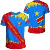 Democratic Republic of the Congo Flag 3D Printing National Emblem T-shirt Summer Casual Crew Neck Tee Shirts Short Sleeve Tops