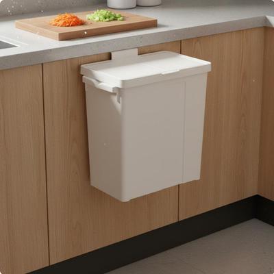 Double Compartment Sorting Bin Dry Wet Separation Cabinet Door Trash WallMounted Hanging
