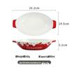 Tavă ovală ceramică stil coreean cu căpșuni pentru copt