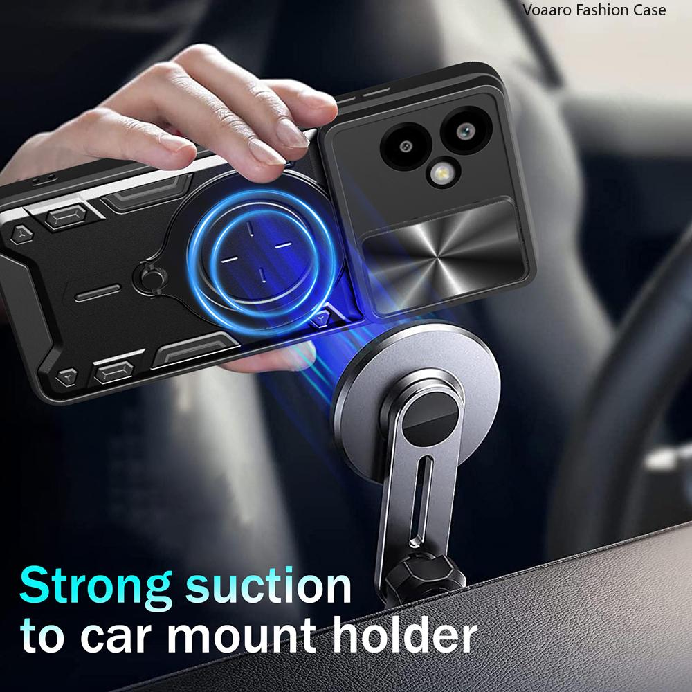 Slide Lens Armor Funda for Samsung Galaxy F06 5G Case for Samsung Galaxy M06 5G A06 4G A05 Case Magnetic Ring Stand Holder Cover