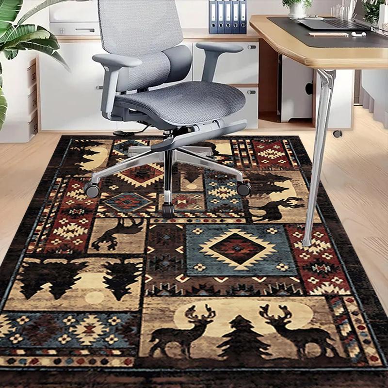 1PC Bear Deer Non-Slip Floor Carpet Compatible for Office&Living Room&Bedroom&Dining room - Flat-Weave Machine-W234