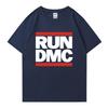 RUN DMC Grafikdruck Rundhals Oversized T-Shirt Streetwear 100% Baumwolle Herren Damen Kurzarm T-Shirts Beliebte Unisex Oberteile