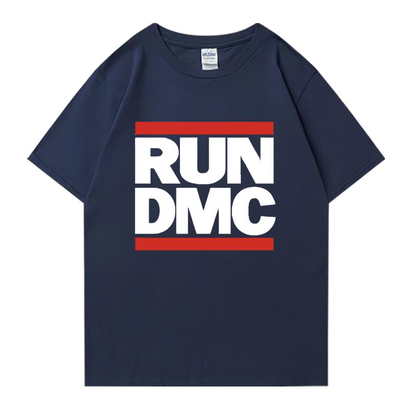 RUN DMC Grafikdruck Rundhals Oversized T-Shirt Streetwear 100% Baumwolle Herren Damen Kurzarm T-Shirts Beliebte Unisex Oberteile