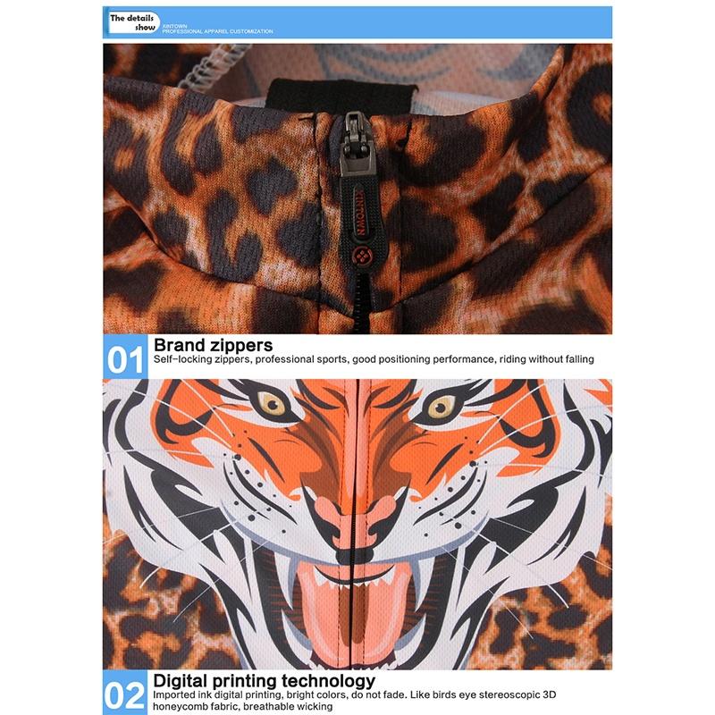 Summer Riding Bicycle Cycling Clothing Set Leopard with Tiger Print Sport Jerseys Bicycle Clothes