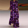 2025 Autumn New Women's Blue Chinese Dragon Pattern Long Sleeves Pocket Dress Stage Show Performance Costume