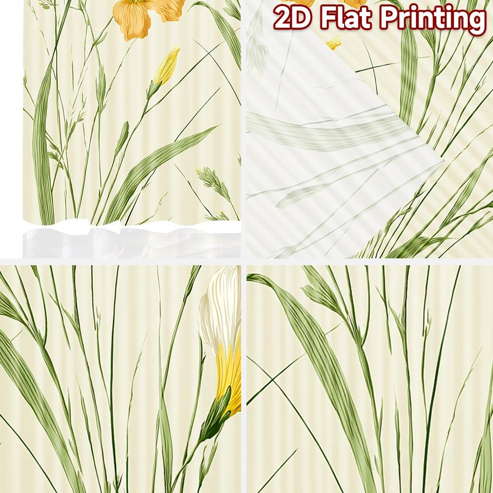 2D FLAT PRINTING 2pcs Curtains (Without Rod) Floral Garden Design (3) New year Festival Minimalist Curtains Polyester Easy