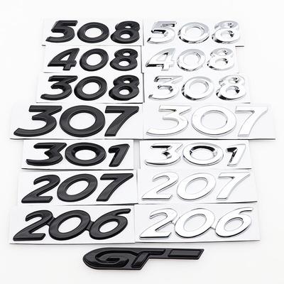 1 pièces en métal 206 207 301 307 308 408 508 logo de voiture lettre autocollant arrière porte coffre autocollant voiture arrière autocollant accessoires de style
