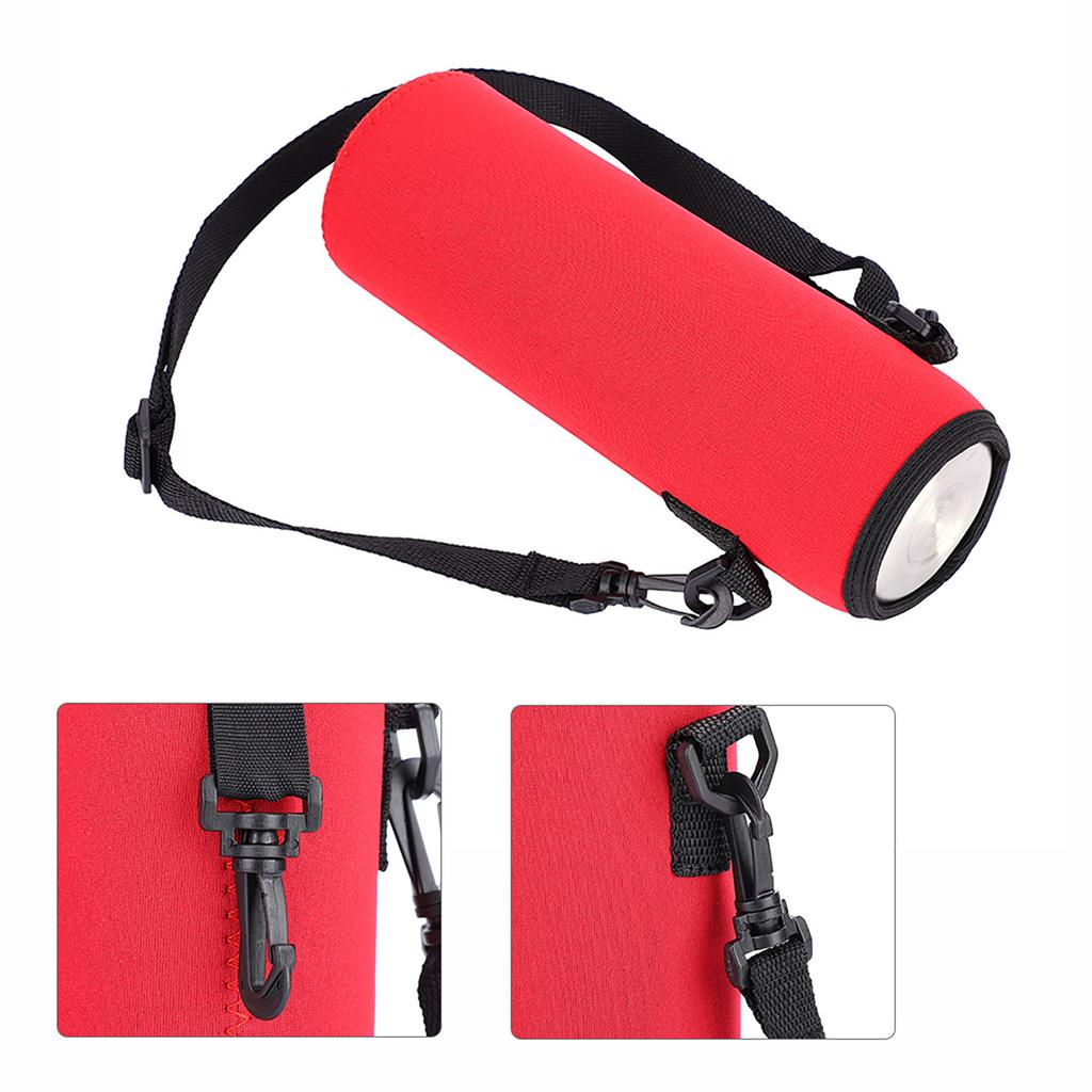 Outdoor Sports Water Bottle Thermal Holder Bag Scald proof Case Cover Sleeve with Strap (Black)