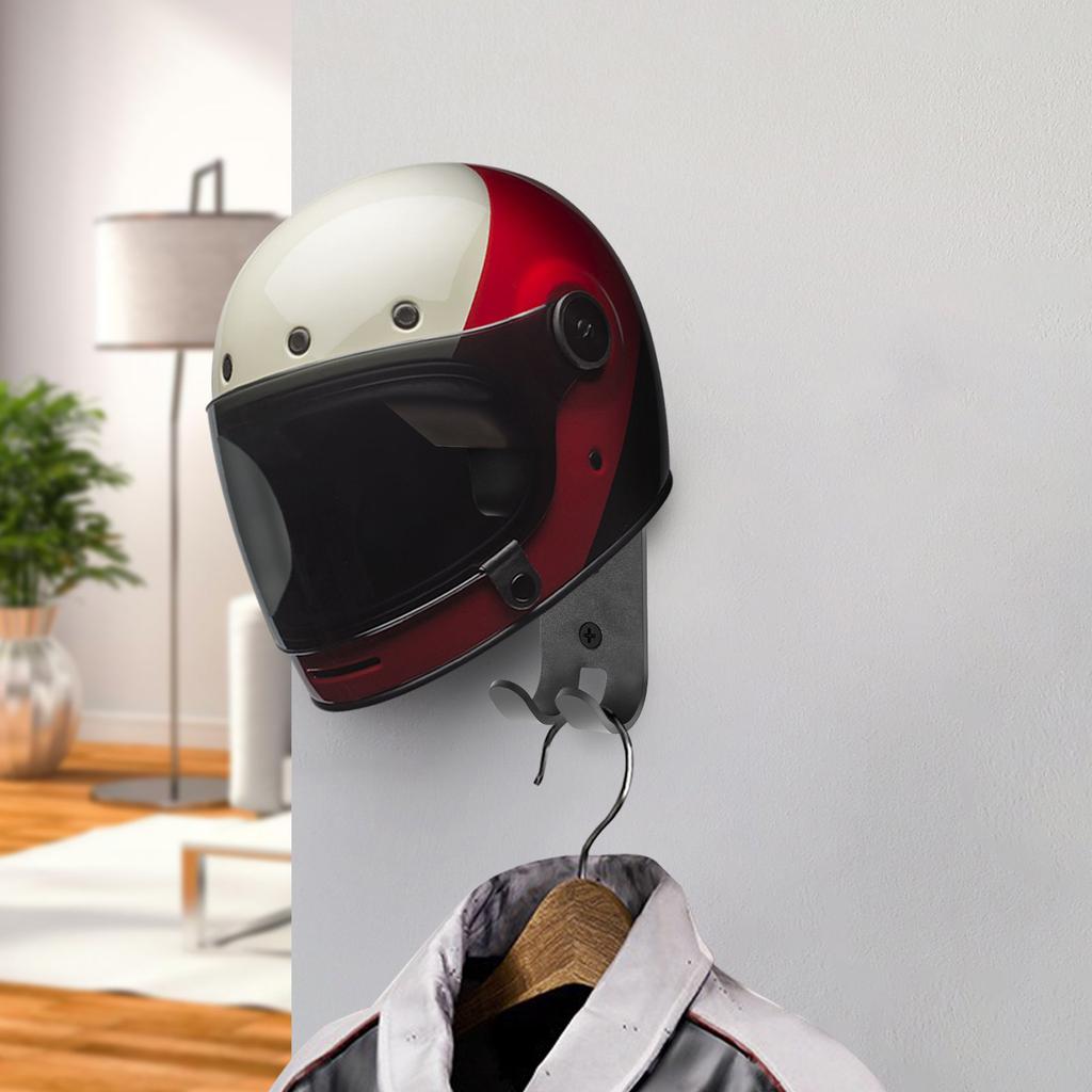 Motorcycle Helmet Holder Wall Mounted Bicycle Helmet Display Rack 180° Rotatable Motorcycle Car Parts Tool for Bag Coats Caps