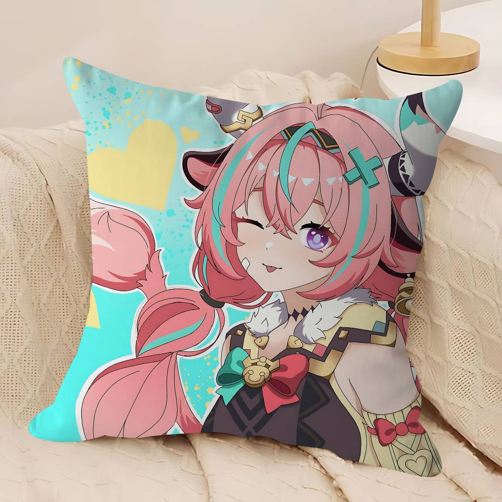 Genshin V-Varesa Pillowcase Toon Gift Cushion Cover Bedroom Home Sofa Chair Seat Decor Pillow Case