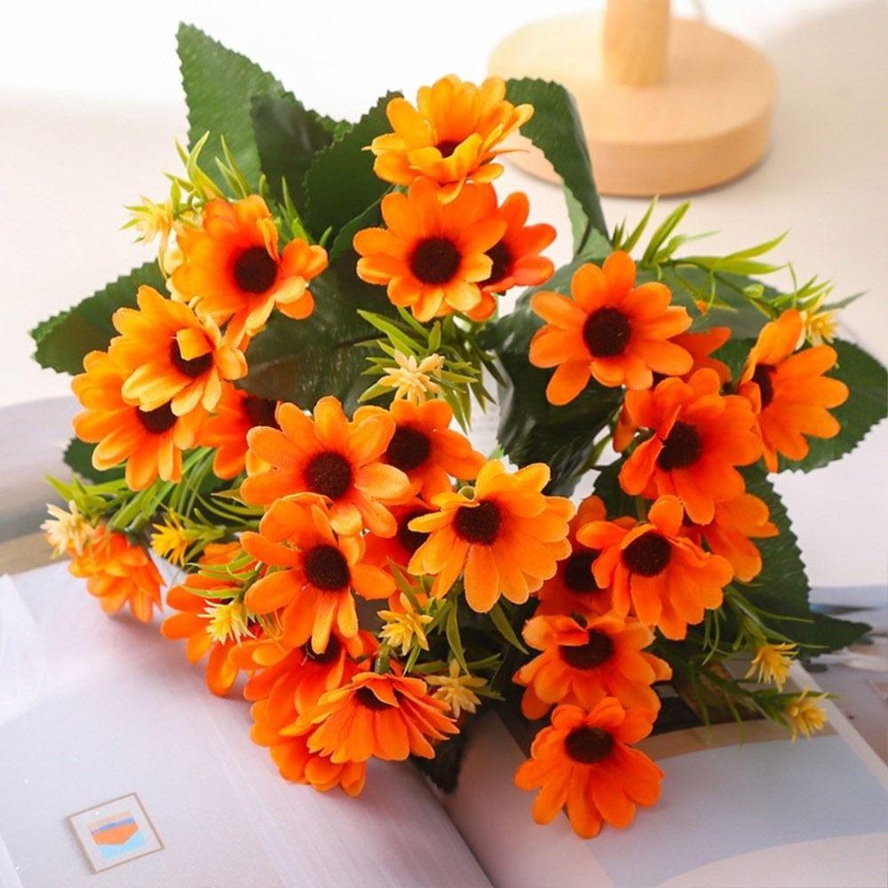 20 Heads Artificial Flowers DIY Flower Floral Arrangement Daisies Bouquets Multicolor Realistic Fake Flowers Home Decoration