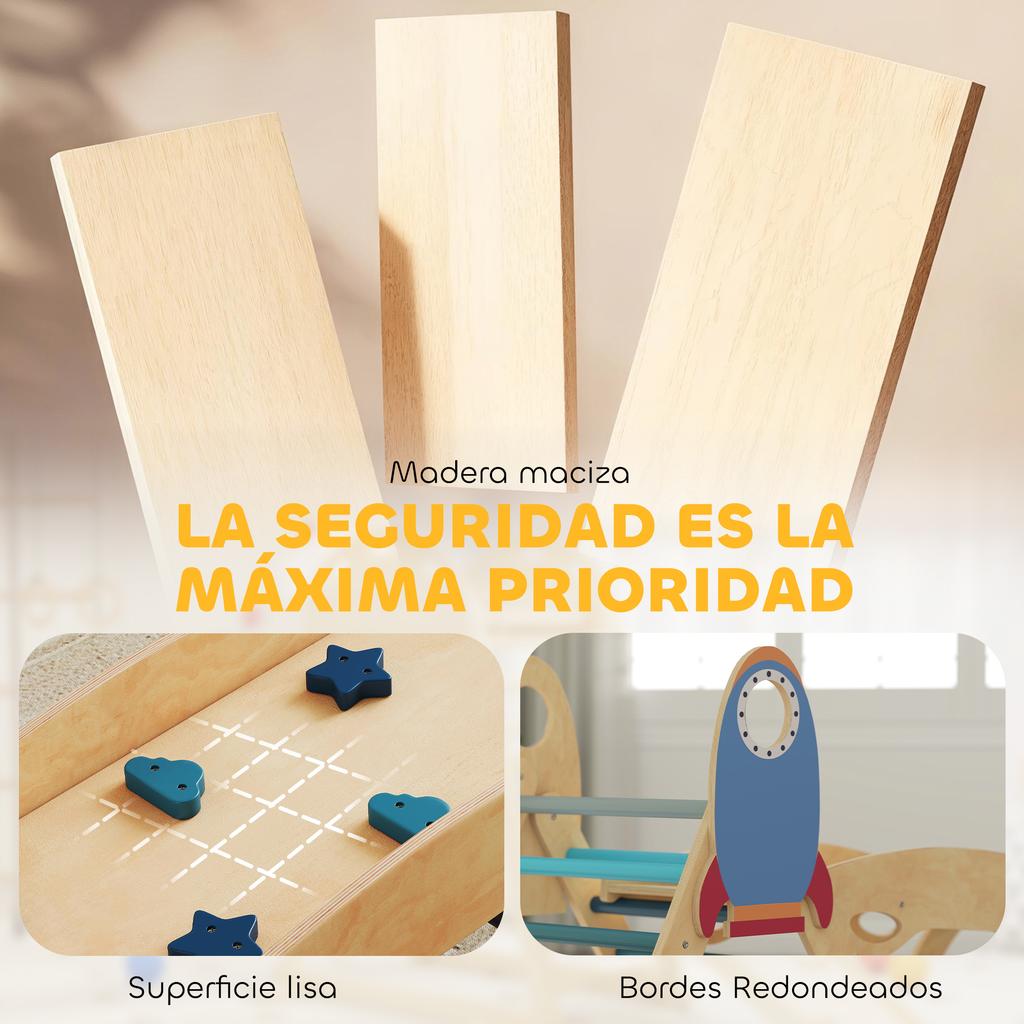 Montessori Climbing Triangle Rocket, 8-in-1, Arch, Ramp, 18-48 Months, Blue
