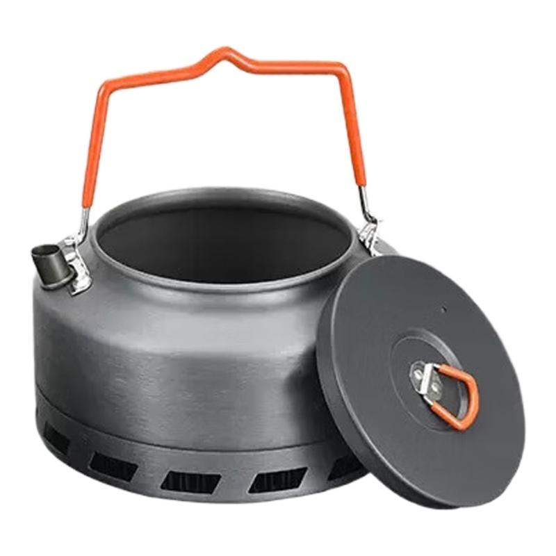 Aluminum Alloys Camp Coffee Pot Portable Teapot Camping Kettle Stovetop Whistling Teapot Camp Teas Coffee Pot Enduring 1.6L