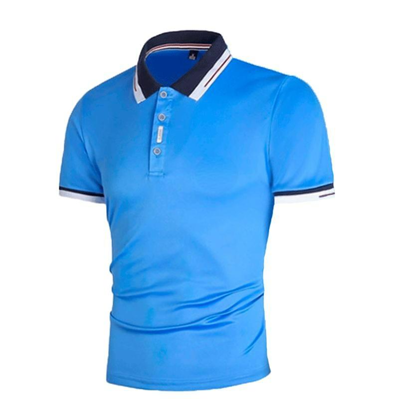

Новая летняя футболка-поло из крокодиловой кожи, мужская спортивная модная свободная дышащая повседневная футболка с короткими рукавами Yasheng M синий