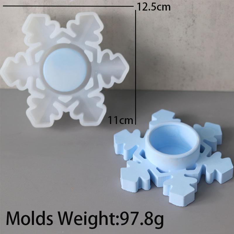 Ručně vyráběná svícen na sněhové vločky Silikonová forma Beton Cement Sádra Epoxidová pryskyřice Svícník Vánoční dekorace Domácí ozdoby