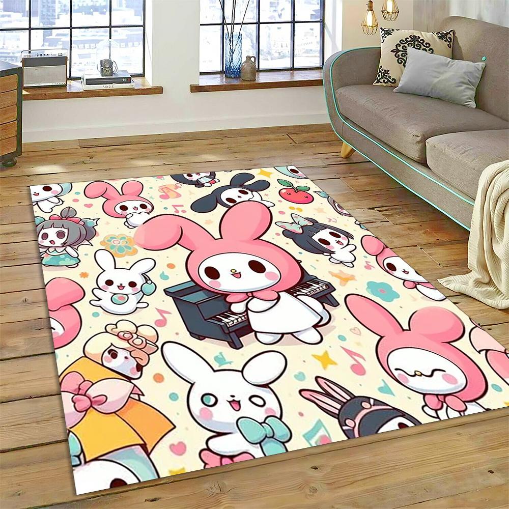 27 Style Cartoon Melody Melo Kawaii Sanrio Carpet Rug for Bedroom Living Room Home Sofa Decoration,kids Large Decor Floor Mat HD