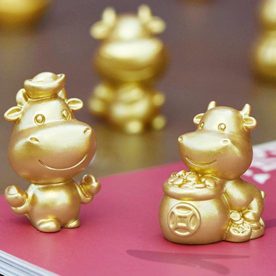 Cartoon Cow Cattle Design Car Home Table Garden Succulent Resin Decor Ornament