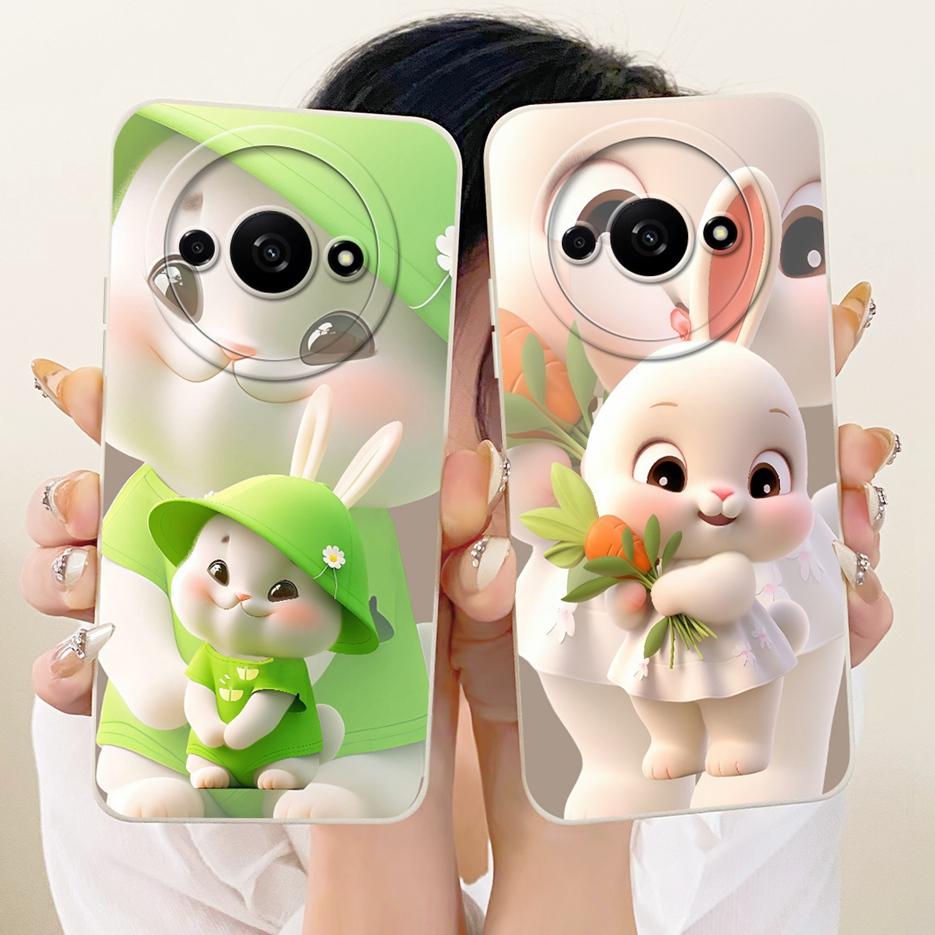 Für Xiaomi Redmi A3 A4 Hülle Redmi A3x Niedliches Kaninchen Cartoon Cover Weiche TPU Handyhülle Für Xiaomi Redmi A3 Pro RedmiA3 RedmiA4 Taschen