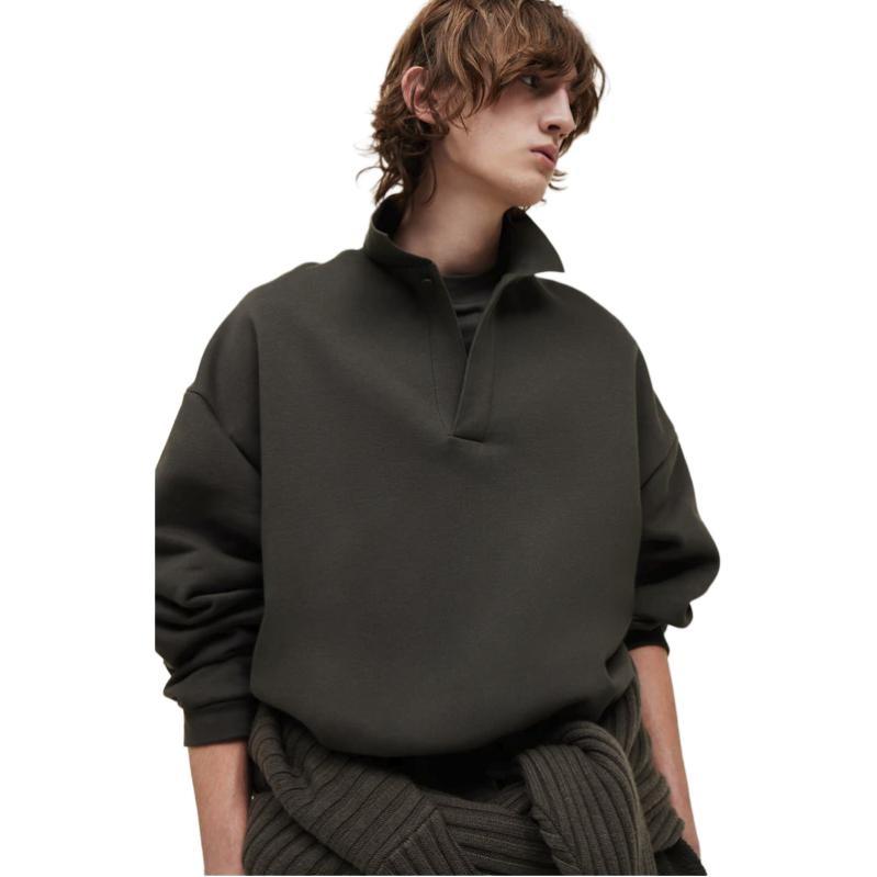 Fear of God Essentials SS24 Longsleeve Polo Shirt Men's Ink Black Unisex 192SP244390F